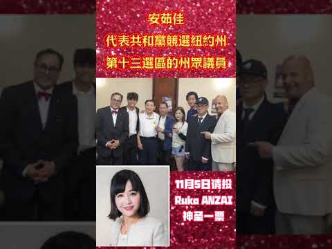 11/05/2024 請將神聖一票投給長島13選區紐約州眾議員候選人安茹佳 Ruka Anzai